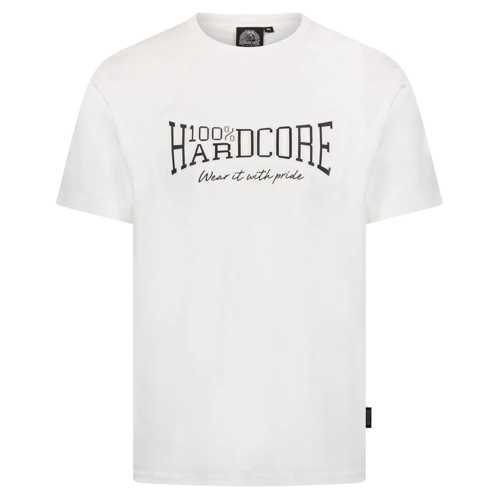 100% Hardcore T-Shirt Essential Embossed White
