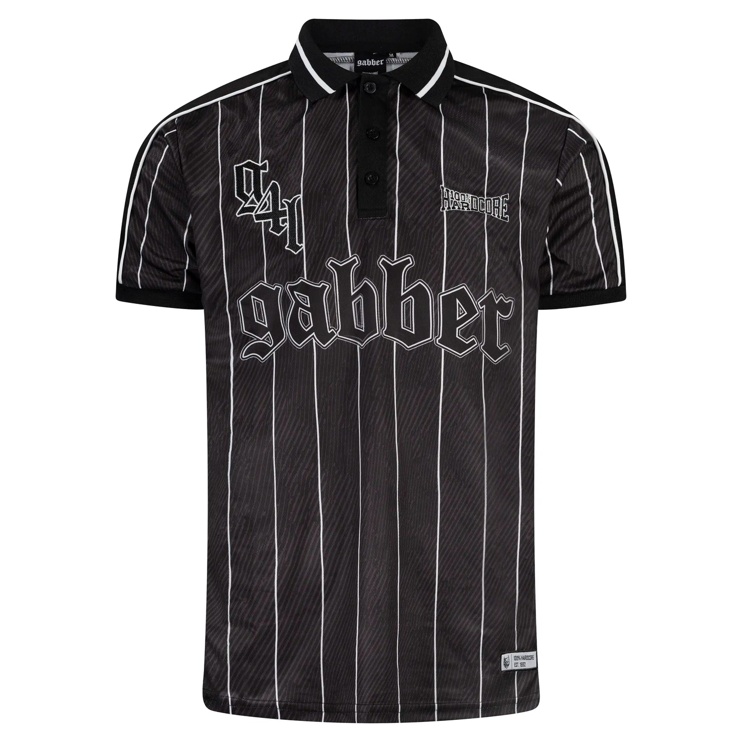 100% Hardcore T-shirt Gabber Soccershirt Striped
