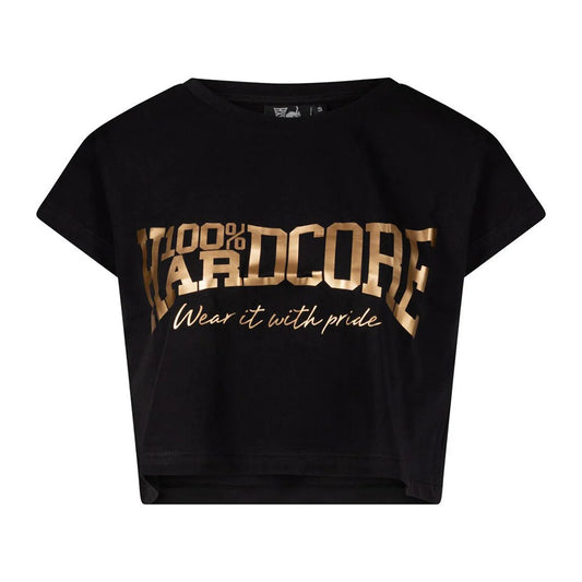 100% HARDCORE CROPPED T-SHIRT ESSENTIAL BLACK / GOLD