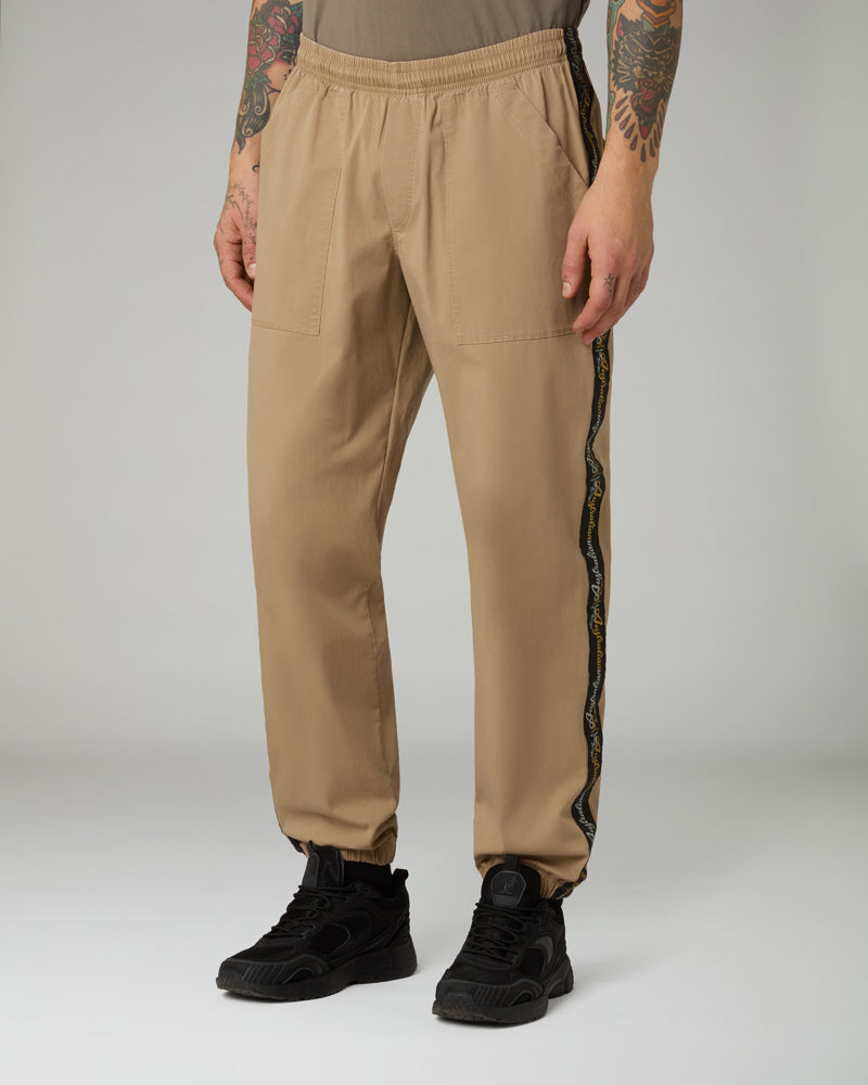 AUSTRALIAN GABBER ARCHIVE LUX01 PANTALONE BANDA COTTON TWILL WASHED ARUPA0024 463 STOCK