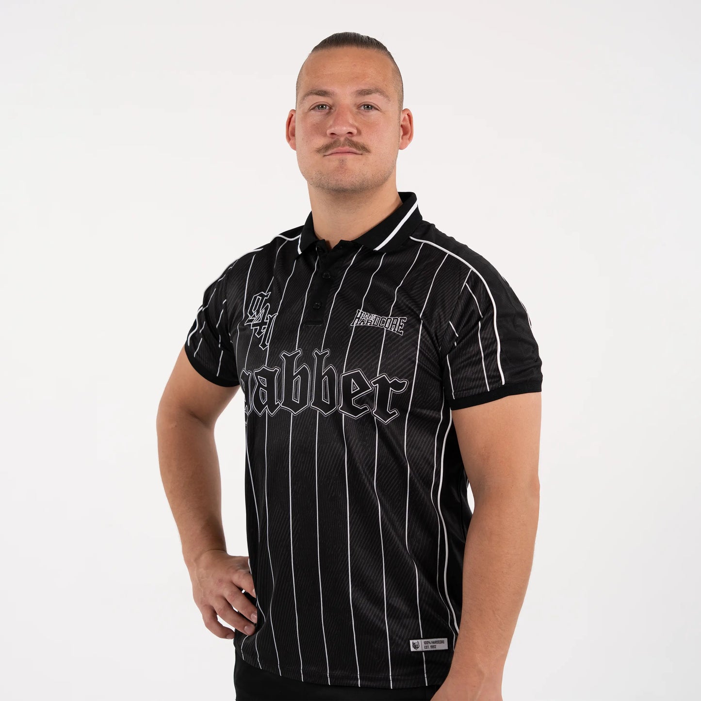 100% Hardcore T-shirt Gabber Soccershirt Striped
