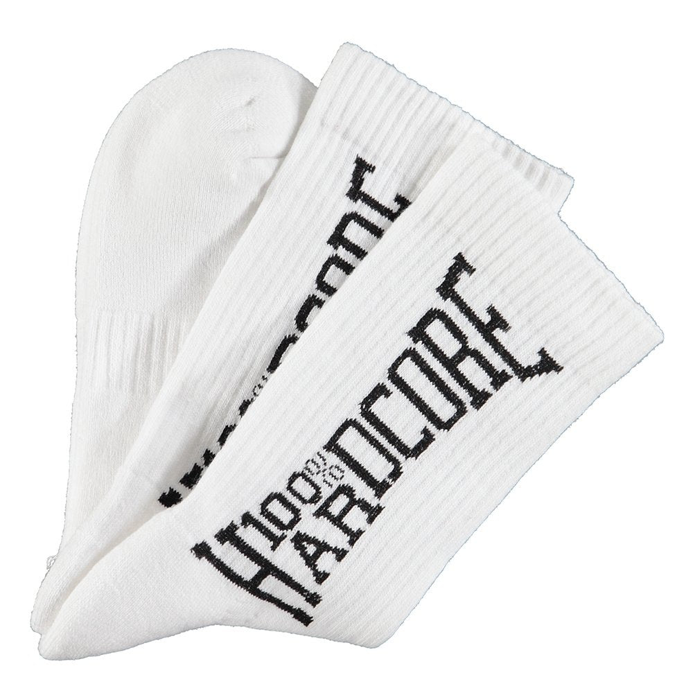 100% Hardcore Sport Socks White - GABBERPLANET