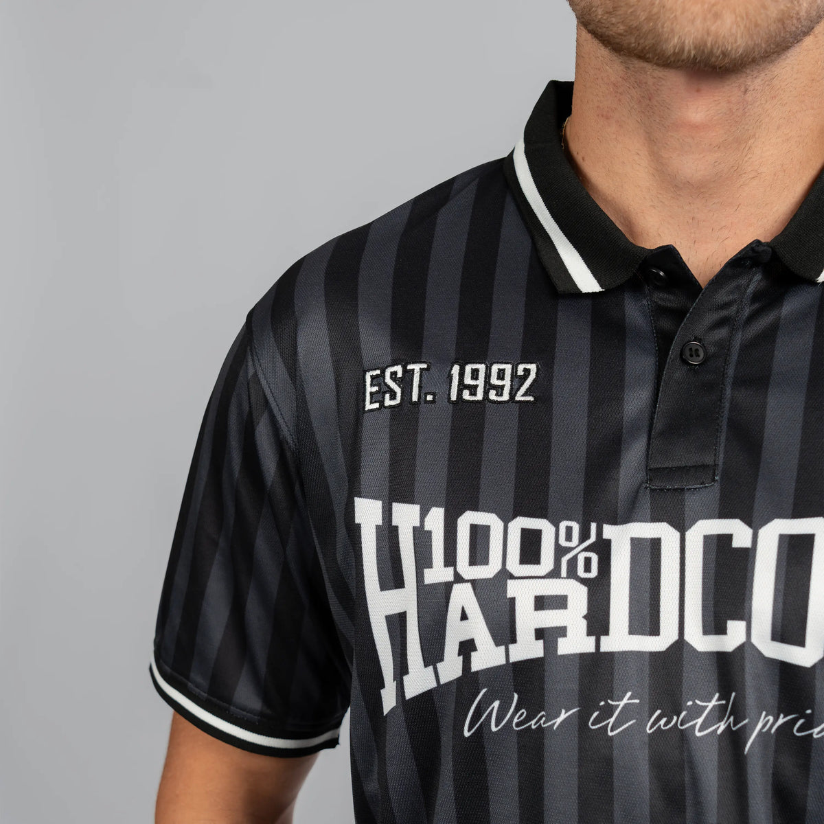 100% Hardcore Soccershirt Classic Striped Black