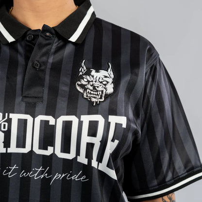 100% Hardcore Soccershirt Classic Striped Black