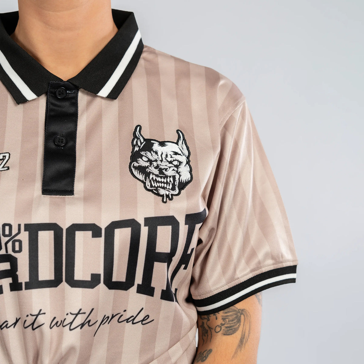 100% Hardcore Soccershirt Classic Striped Sand
