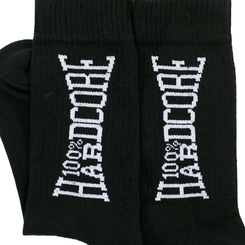 100% Hardcore Sport Socks Black - GABBERPLANET