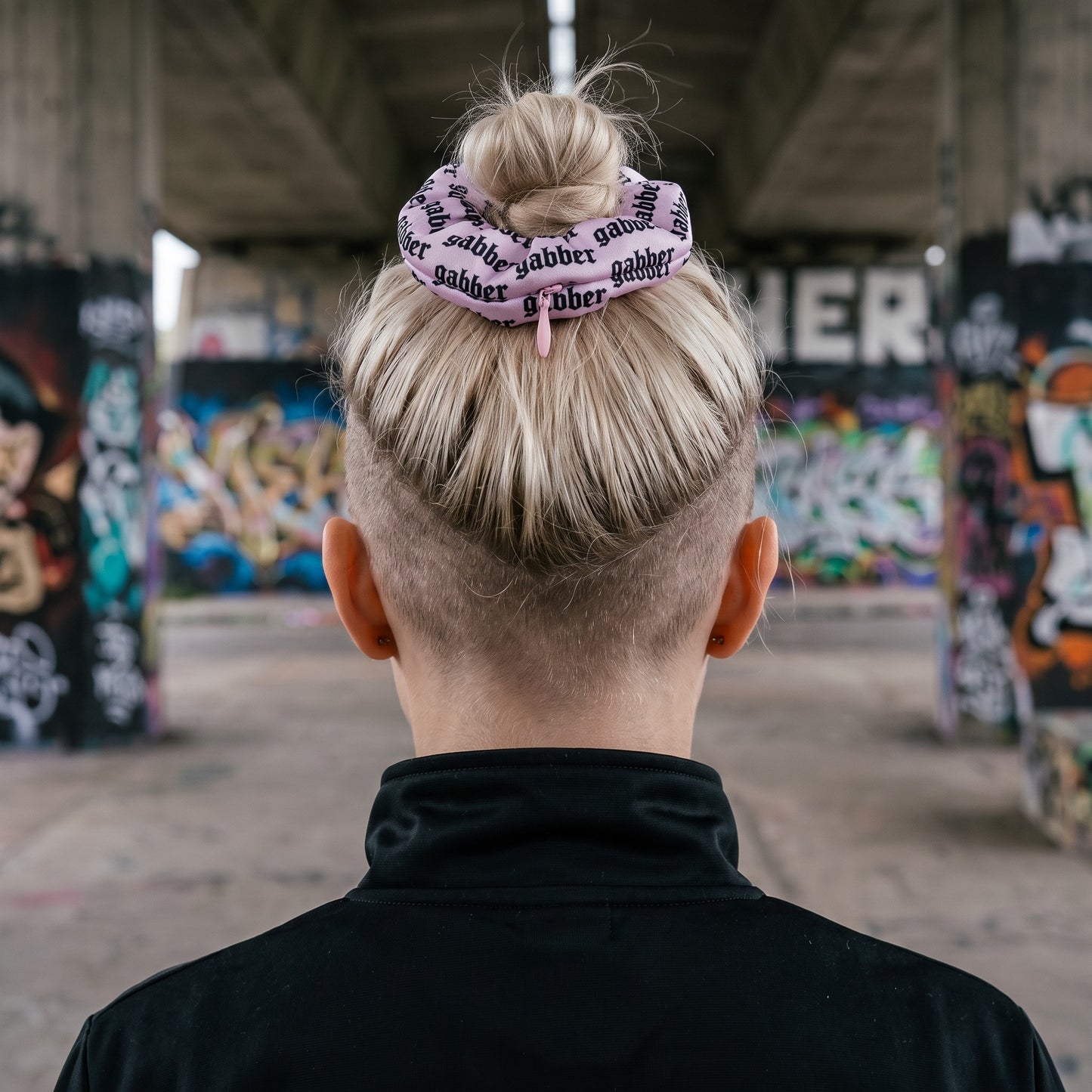 100% Hardcore Gabber Scrunchie Pink