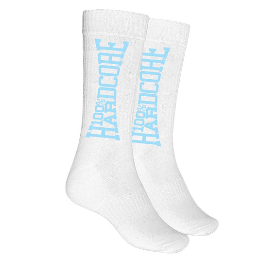 100% Hardcore Sport Socks Gabber WHITE/BLUE - GABBERPLANET