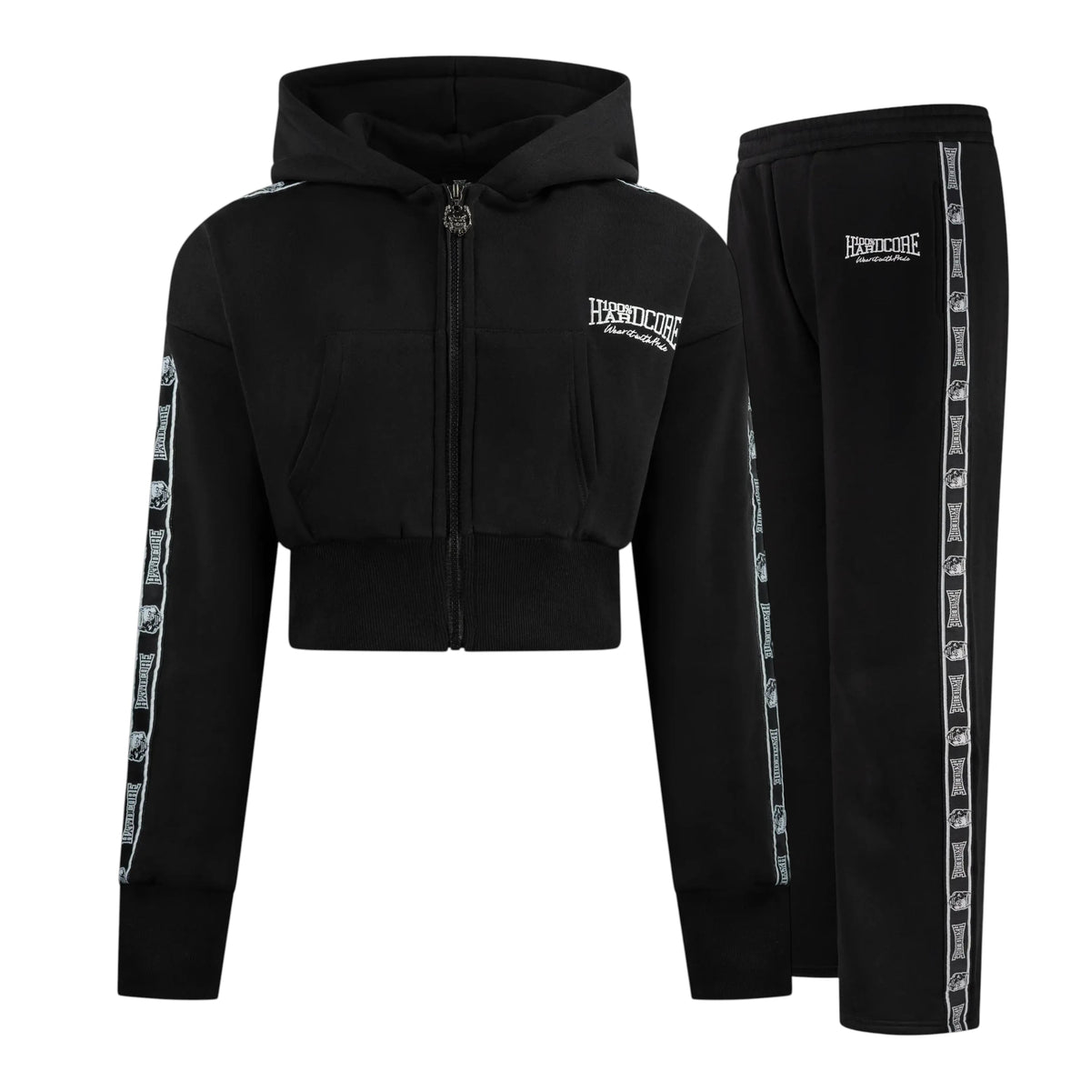 100% Hardcore Cropped Woman Joggingsuit Black