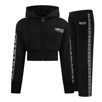 100% Hardcore Cropped Woman Joggingsuit Black