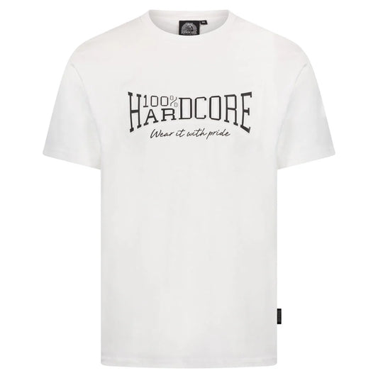 100% Hardcore T-Shirt Essential Embossed White