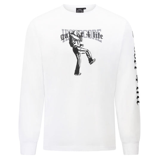 100% HARDCORE LONGSLEEVE GABBER 4 LIFE WHITE