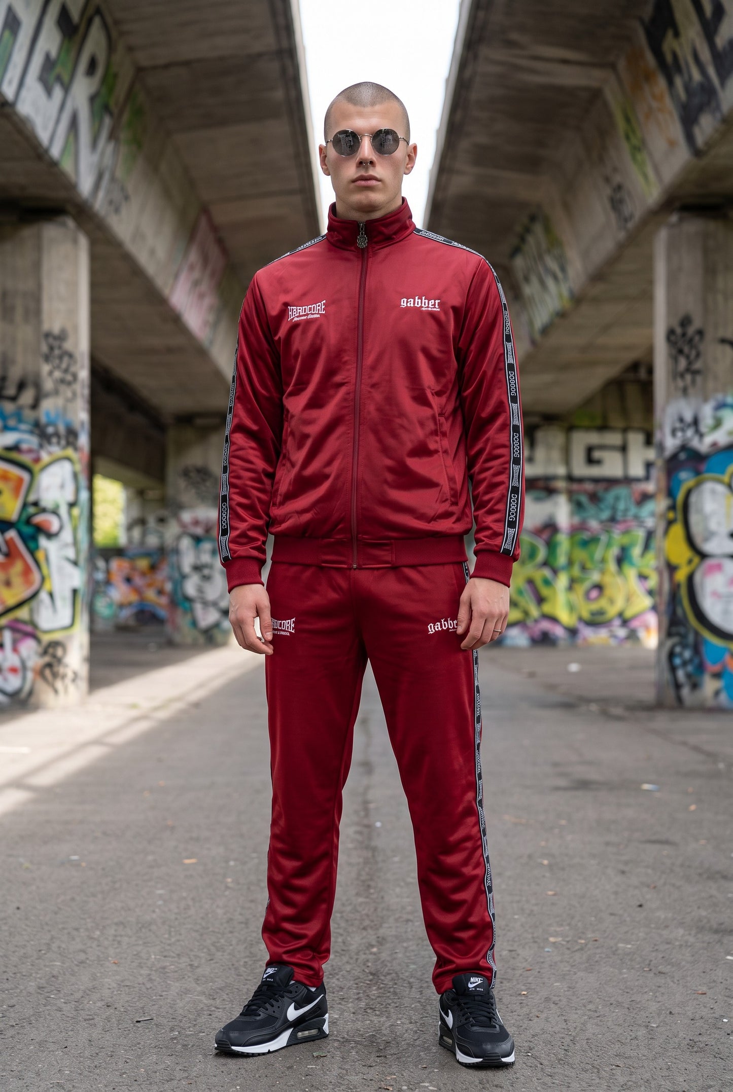 100% Hardcore Gabber Training Jacket Bordeaux