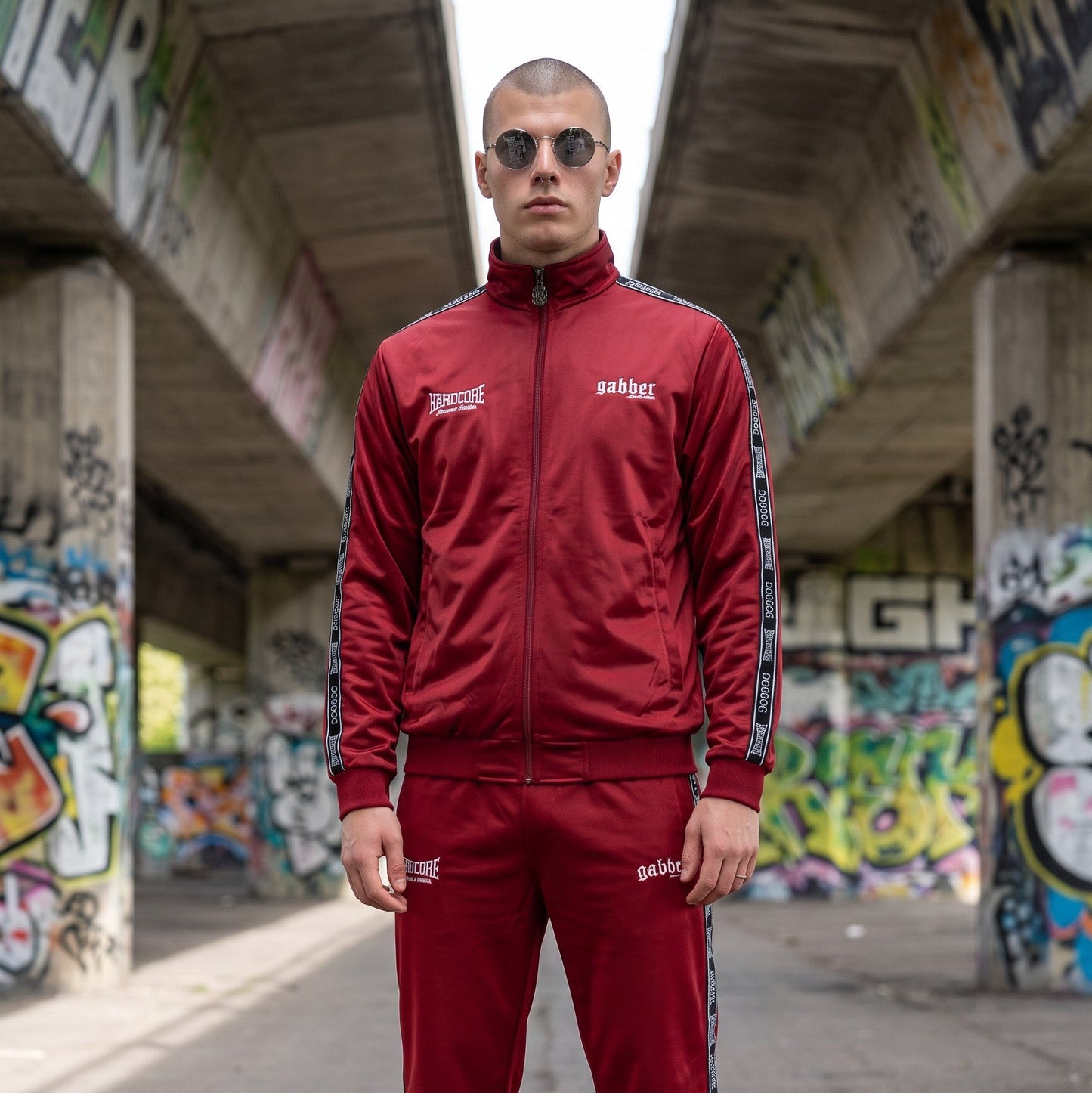 100% HARDCORE TRAININGSUIT GABBER BORDEAUX