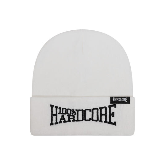100% Hardcore Beanie Essential White - GABBERPLANET