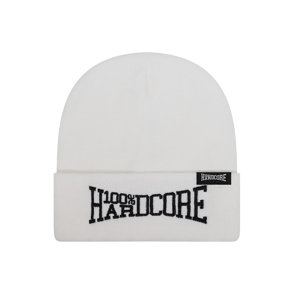 100% Hardcore Beanie Essential White - GABBERPLANET
