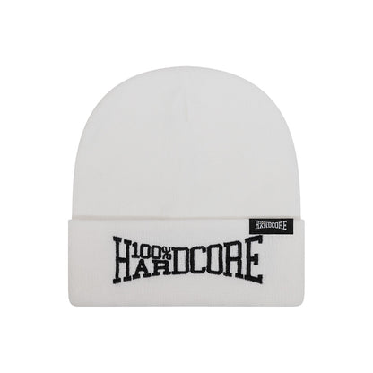 100% Hardcore Beanie Essential White - GABBERPLANET