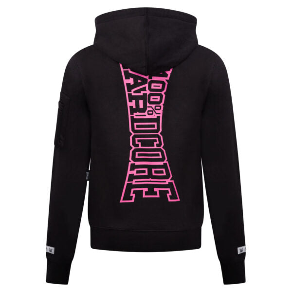 100% Hardcore Hooded Lady Zipper Vertical Black/Pink