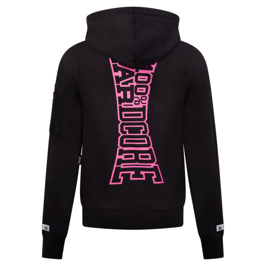 100% Hardcore Hooded Zipper Vertical Black Pink