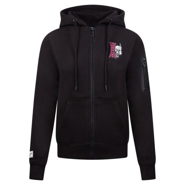 100% Hardcore Hooded Lady Zipper Vertical Black/Pink