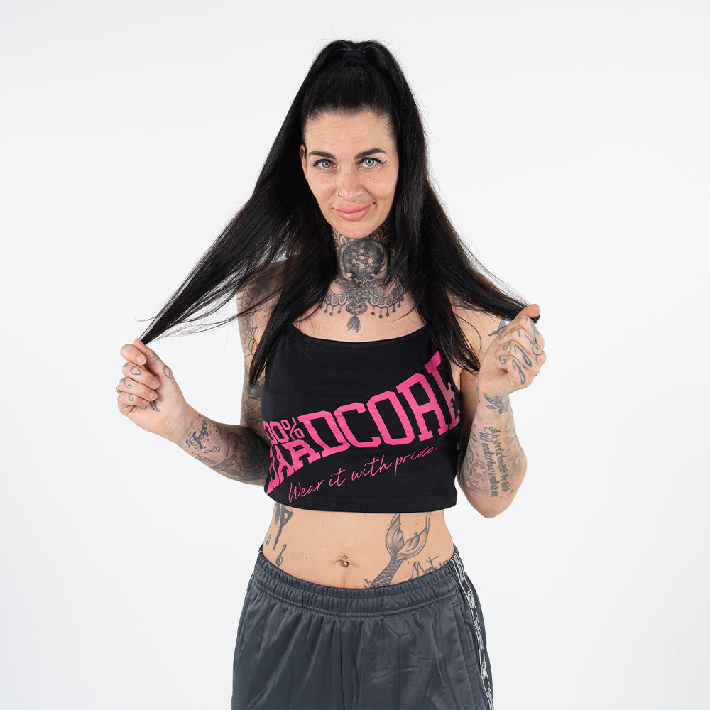 100% HARDCORE TANKTOP WOMEN TILTED ESSENTIAL BLACK / PINK *