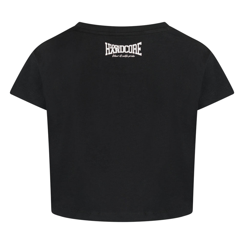 100% Hardcore Cropped T-shirt Essential Black - White