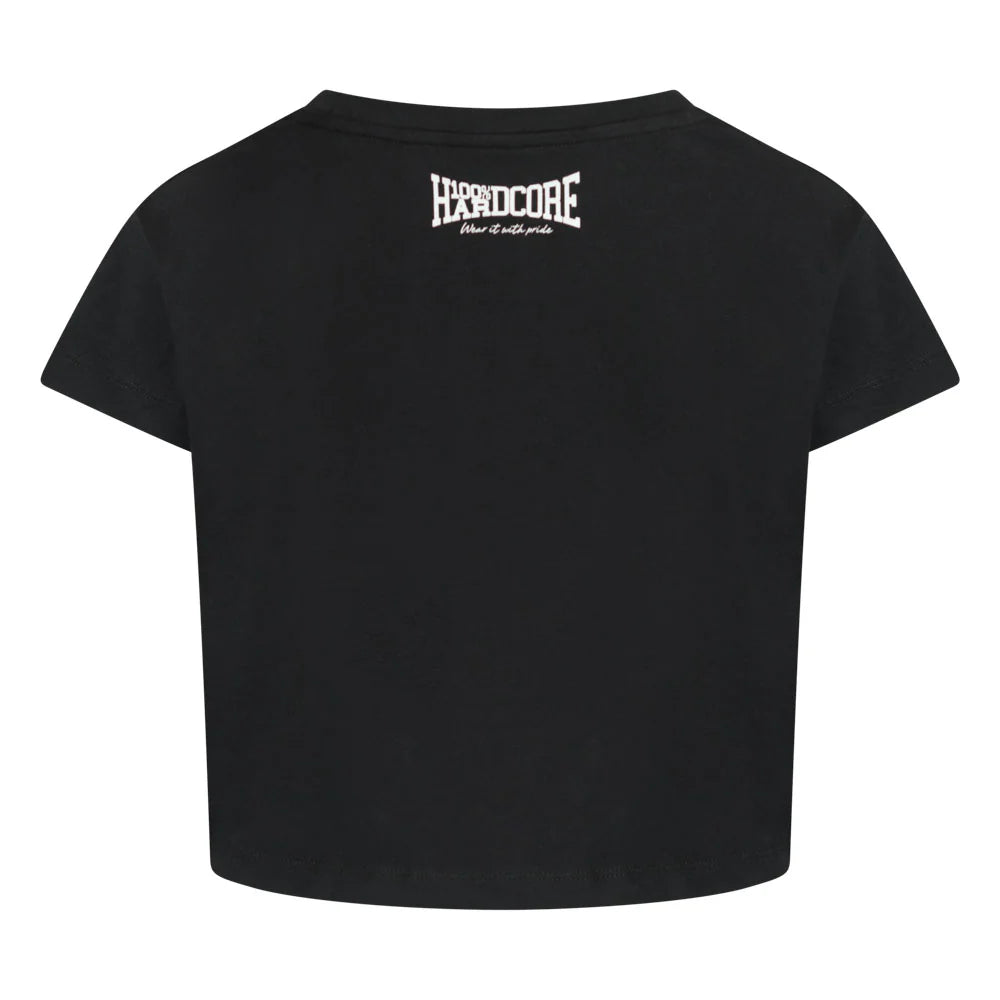 100% HARDCORE CROPPED T-SHIRT ESSENTIAL BLACK / WHITE