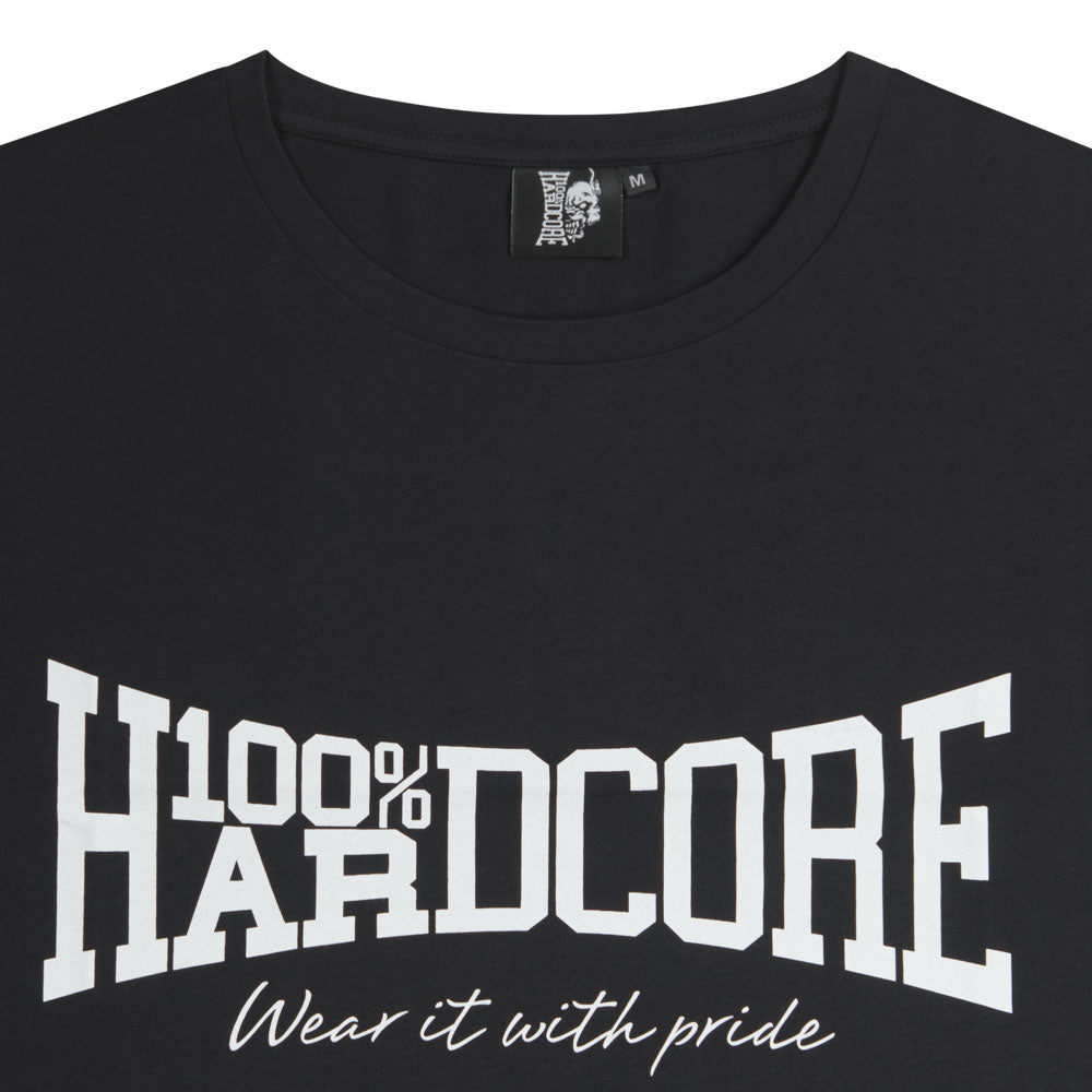 100% Hardcore Cropped T-shirt Essential Black - White
