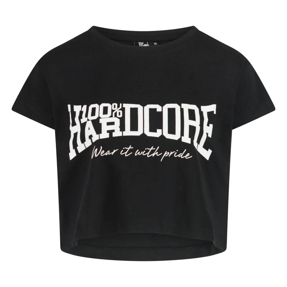 100% HARDCORE CROPPED T-SHIRT ESSENTIAL BLACK / WHITE