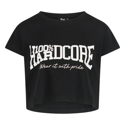 100% HARDCORE CROPPED T-SHIRT ESSENTIAL BLACK / WHITE