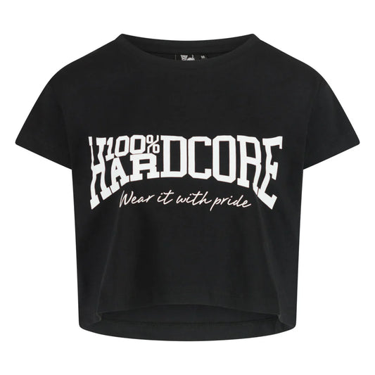 100% HARDCORE CROPPED T-SHIRT ESSENTIAL BLACK / WHITE