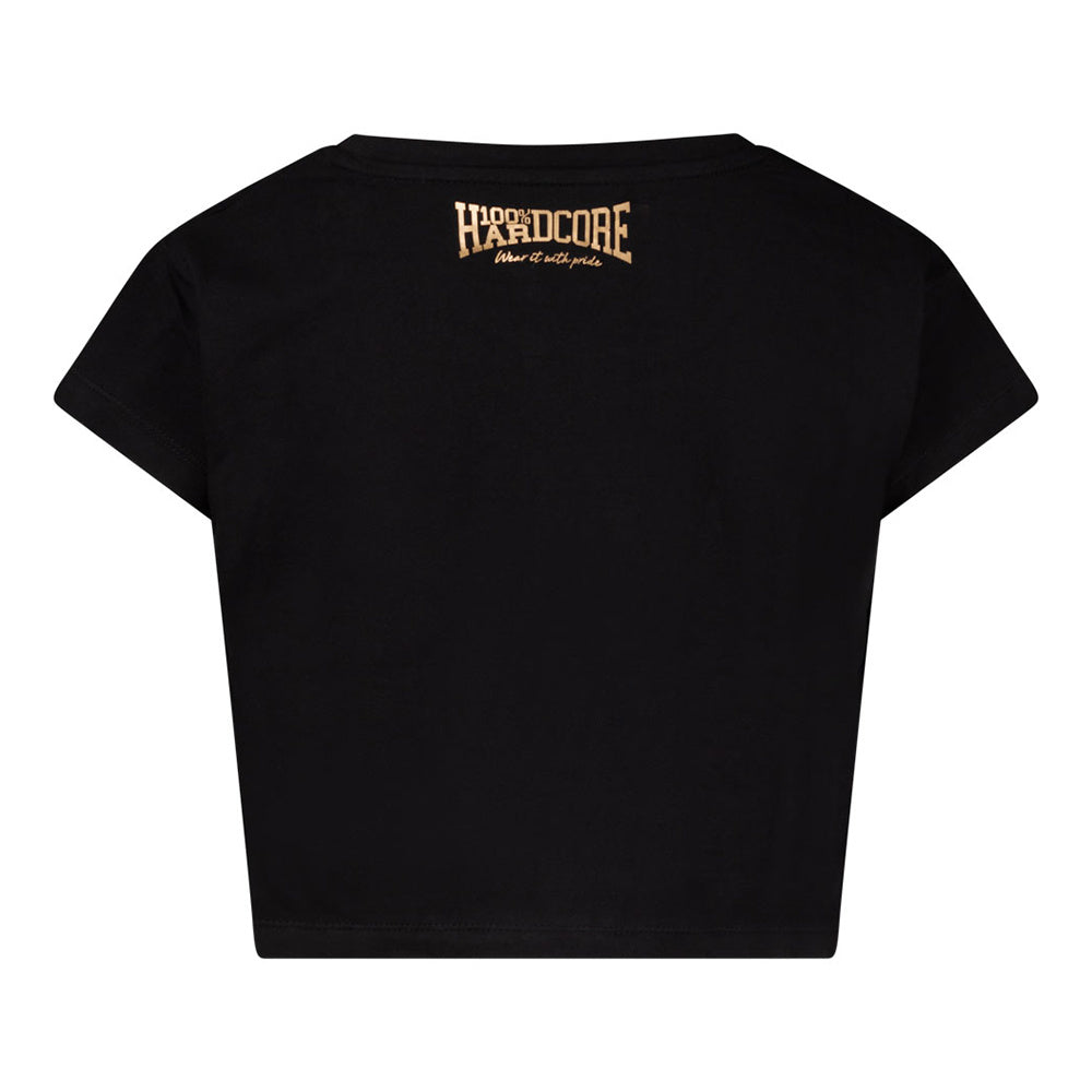100% HARDCORE CROPPED T-SHIRT ESSENTIAL BLACK / GOLD