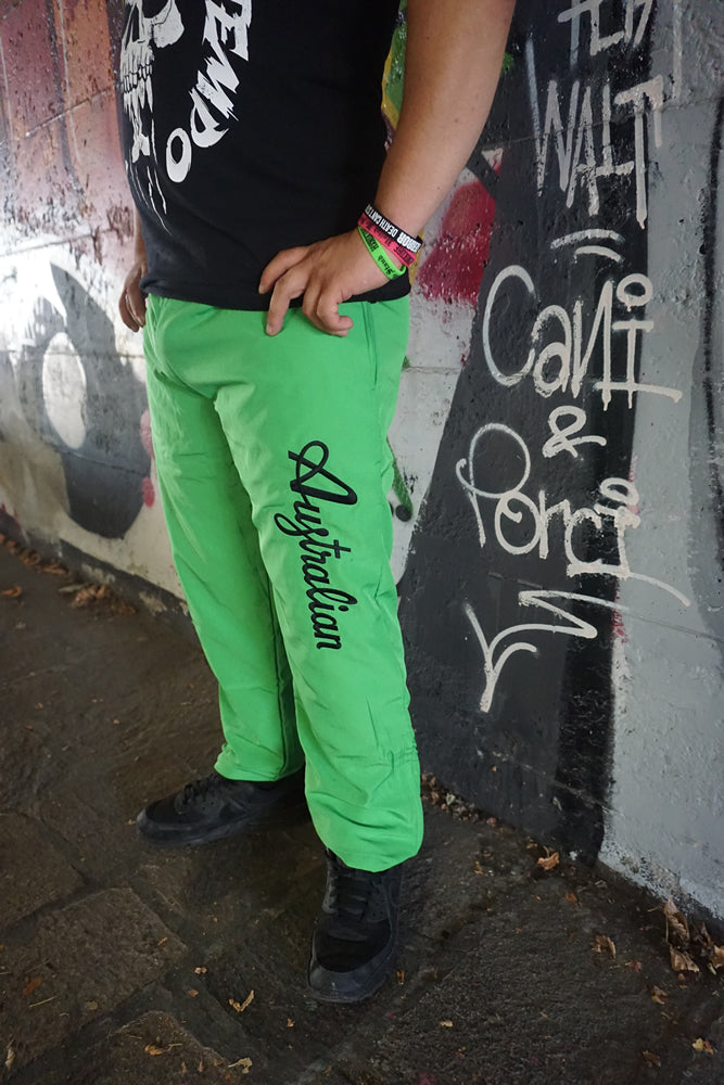 Australian Smash Pants Big Logo Green Kawasaki - GABBERPLANET