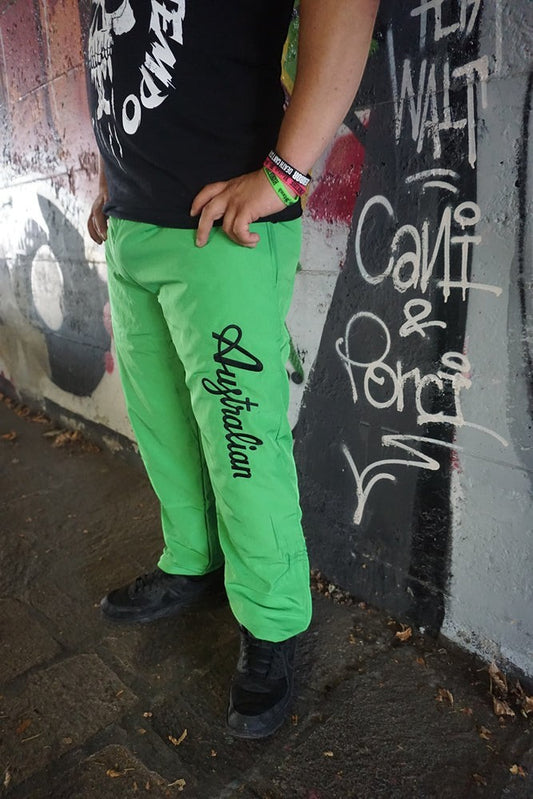 Australian Smash Pants Big Logo Green Kawasaki - GABBERPLANET