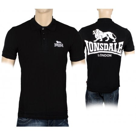 Lonsdale Polo Shirt ACTON Black - GABBERPLANET