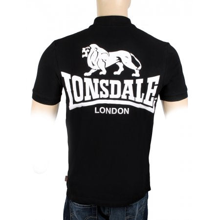 Lonsdale Polo Shirt ACTON Black - GABBERPLANET