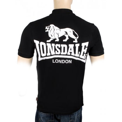 Lonsdale Polo Shirt ACTON Black - GABBERPLANET