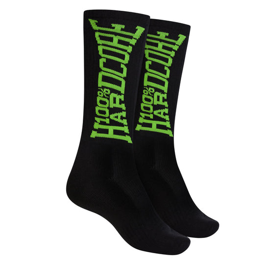 100% Hardcore Sport Socks Black / Green - GABBERPLANET