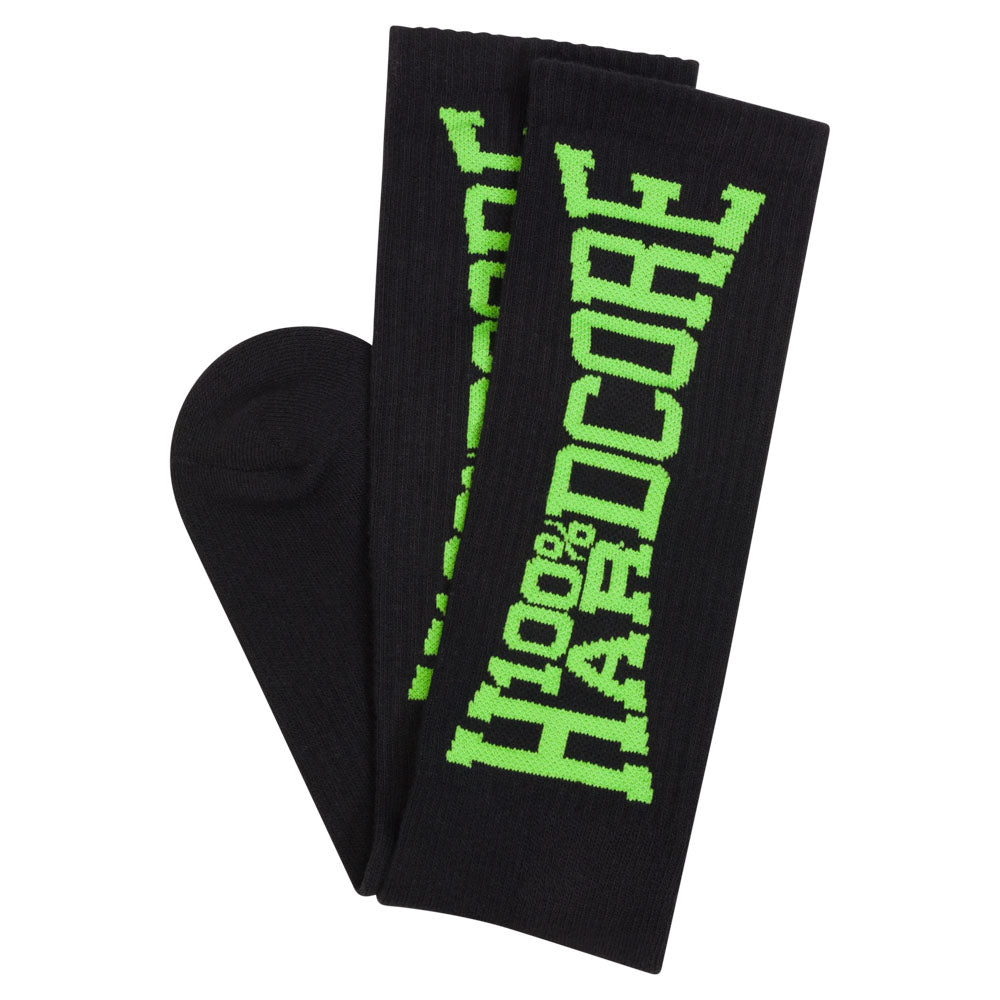 100% Hardcore Sport Socks Black / Green - GABBERPLANET