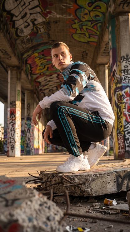 100% Hardcore x Partyraiser Training Jacket Blue Storm - Pre-Order