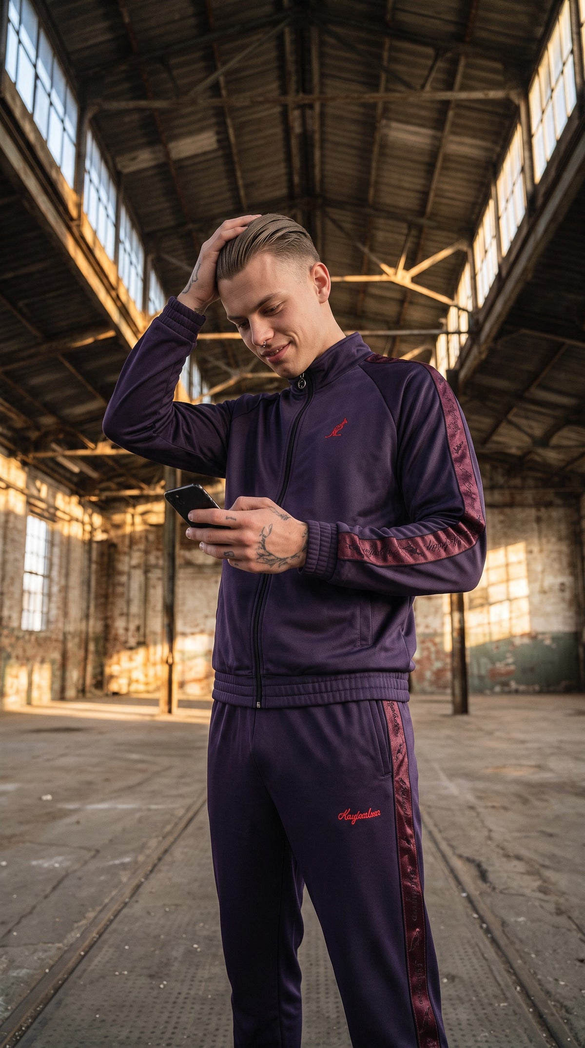 Australian Off Court Tape Tracksuit Purple + FREE SOCKS + FREE CAP