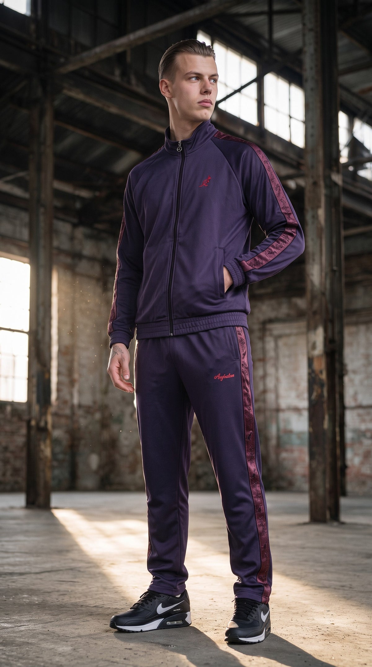 Australian Off Court Tape Tracksuit Purple + FREE SOCKS + FREE CAP