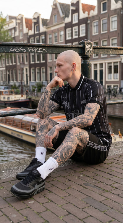 100% Hardcore T-shirt Bermuda Gabber Soccershirt Striped