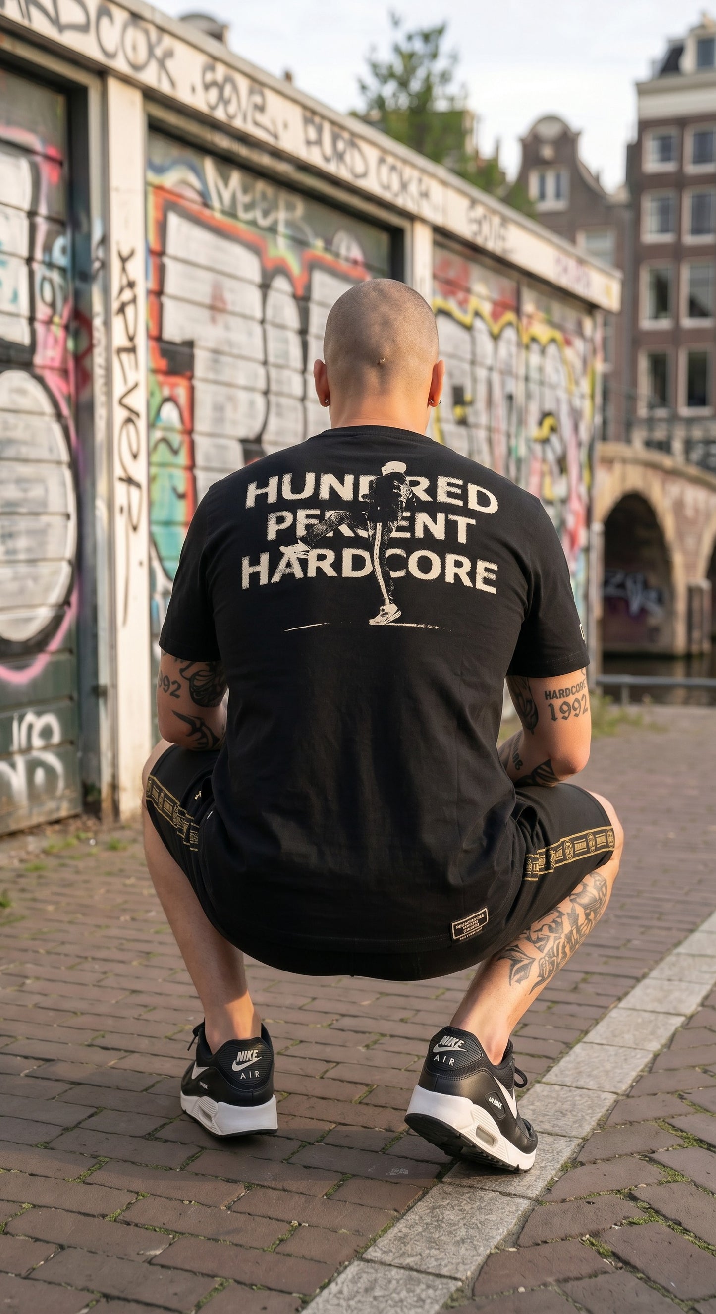 100% Hardcore Boundle T-shirt Hundred + Short Training Pants Essential Gold