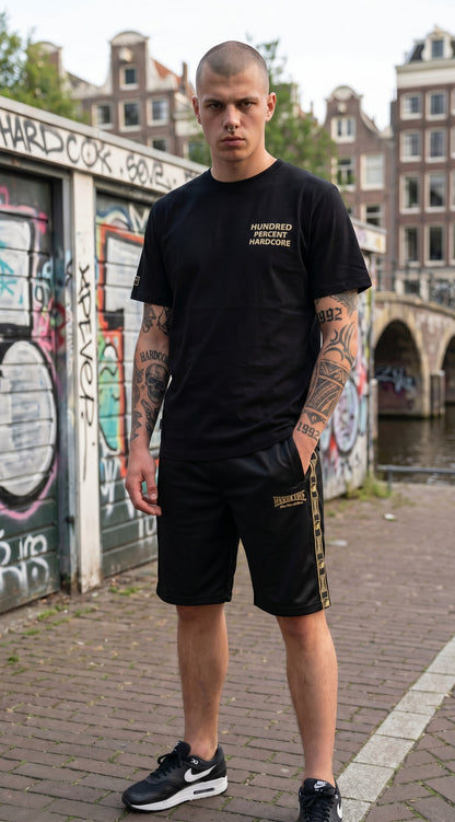 100% Hardcore Boundle T-shirt Hundred + Short Training Pants Essential Gold