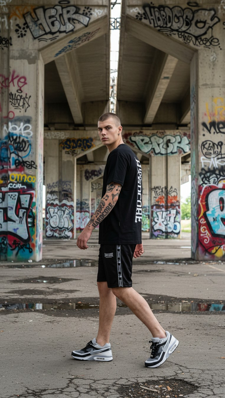 100% Hardcore T-shirt Vertical Black