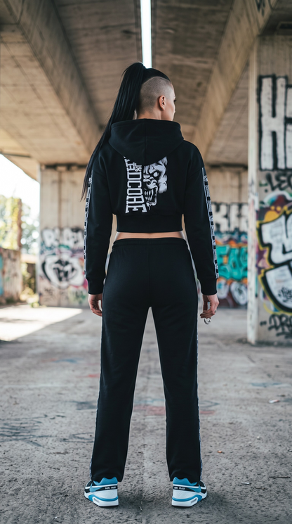 100% Hardcore Cropped Woman Joggingsuit Black