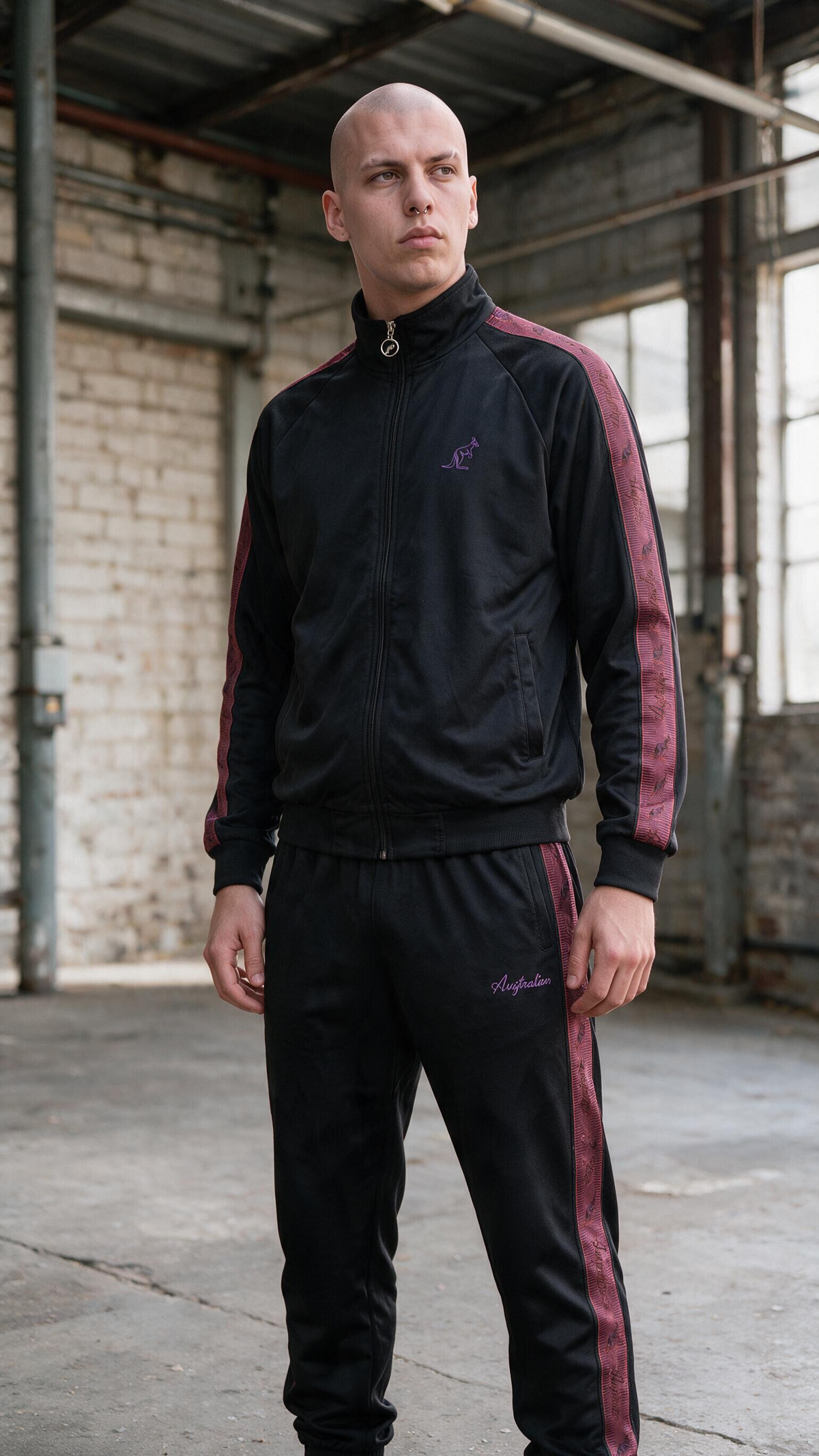 Australian Off Court Tape Tracksuit Black + FREE SOCKS + FREE CAP
