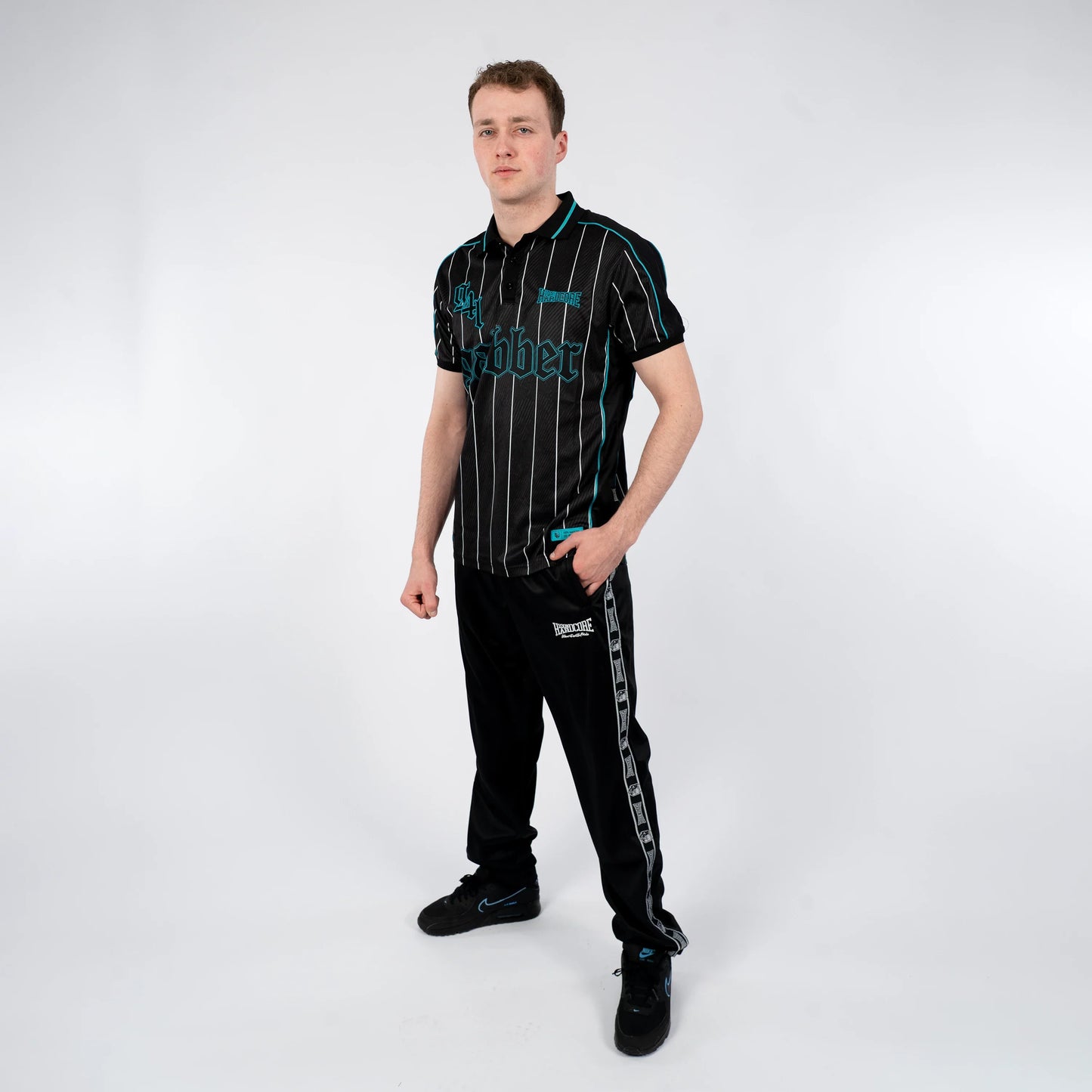 Gabber Soccershirt Striped Turquoise