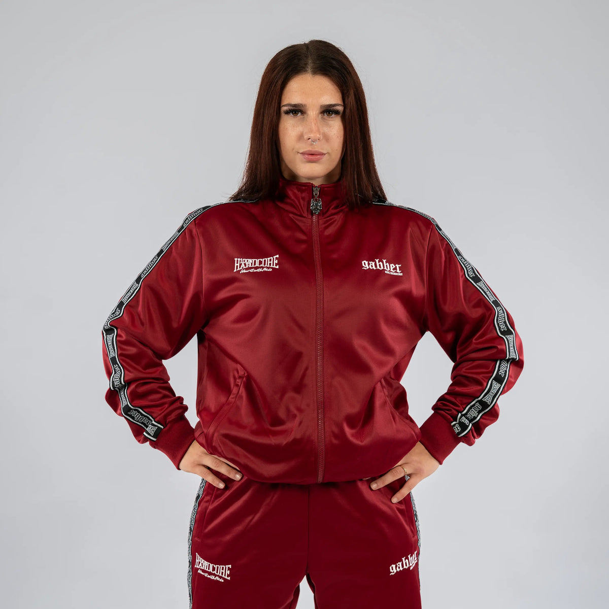 100% Hardcore Gabber Training Jacket Bordeaux